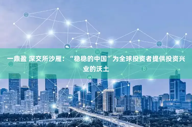 一鼎盈 深交所沙雁：“稳稳的中国”为全球投资者提供投资兴业的沃土