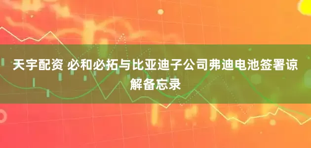 天宇配资 必和必拓与比亚迪子公司弗迪电池签署谅解备忘录